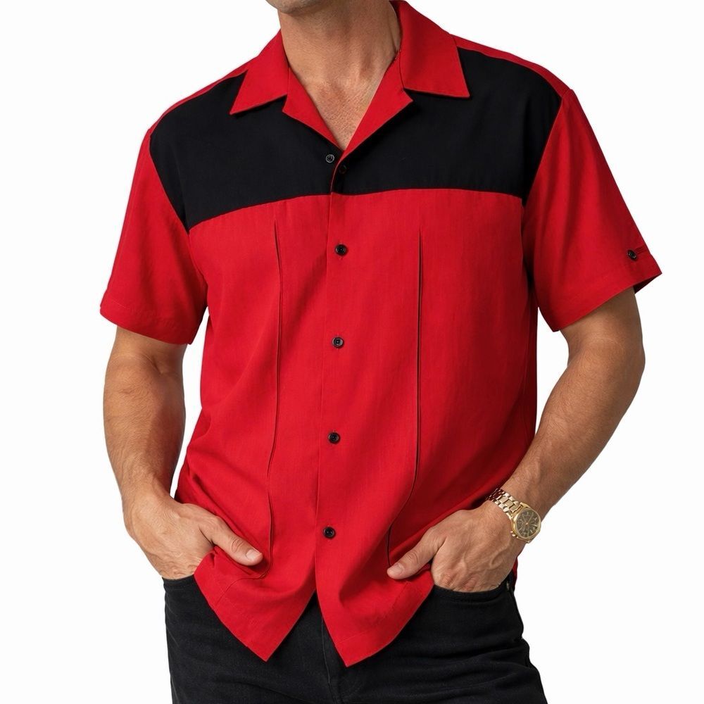 Vintage 90’s BC Ethic Red Black Button Down Shirt Retro RARE Large